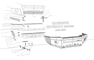 2003 - 2006 Chevy 2500/3500 CNC Front Bumper File Kit.